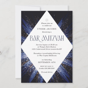 Convite de Bar Mitzvah Geométrico Elegante