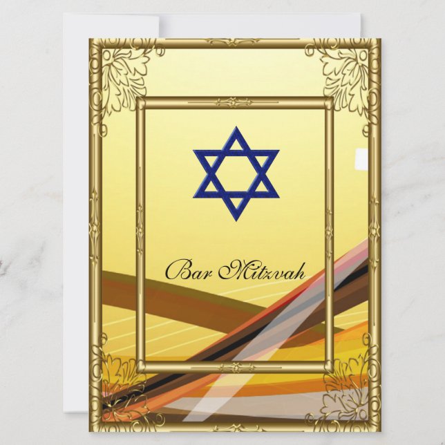 Convite de Bar Mitzvah Gold 2 (Verso)