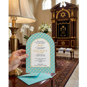 Convite de Bar Mitzvah Pérola Elegante