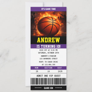 Convite de Basquete Personalizado Aniversário Espo