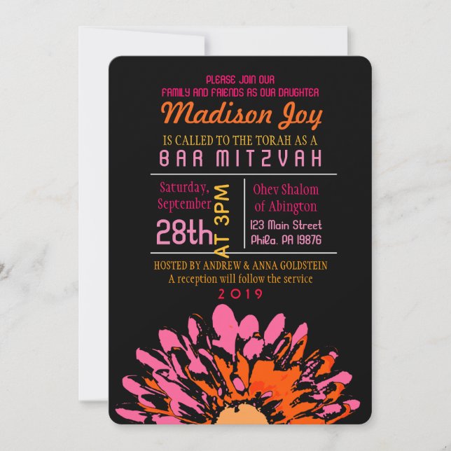 CONVITE DE BAT MITZVÁ DAISY TÃO BONITO (Frente)