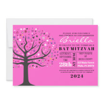 Convite de Bat Mitzvah da Árvore da Vida Abstrata