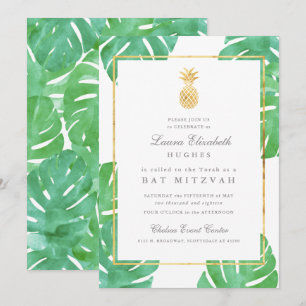 Convite de Bat Mitzvah do Abacaxi Tropical