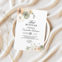 Convite de Bat Mitzvah Elegant Fall | Aquarela