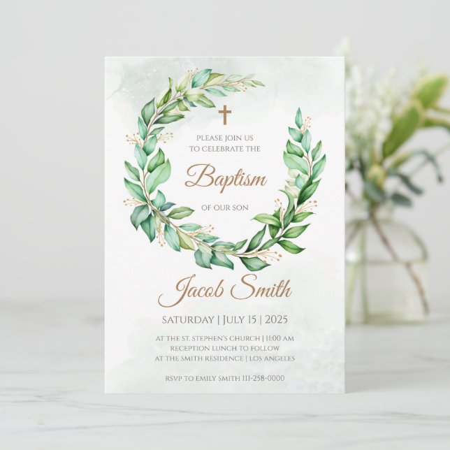 Convite de batismo & Convites de batismo para meni (Em pé/Frente)