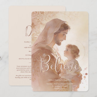 Convite de Batismo Cristão do Menino Jesus São Jos