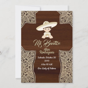 convite de batismo de charro baby