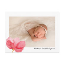 Convite de Batismo de Flores de Aquarela