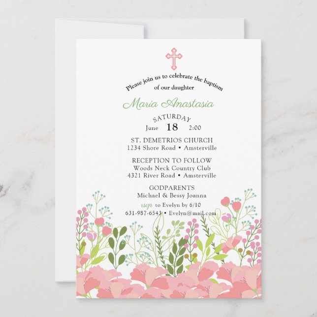 Convite de Batismo de Maria (Frente)