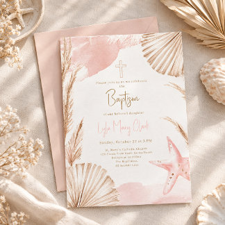 Convite de Batismo de Menina | Boho Costeira