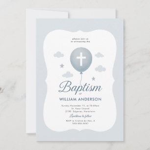 Convite de Batismo do Menino do Laço Azul com Coro