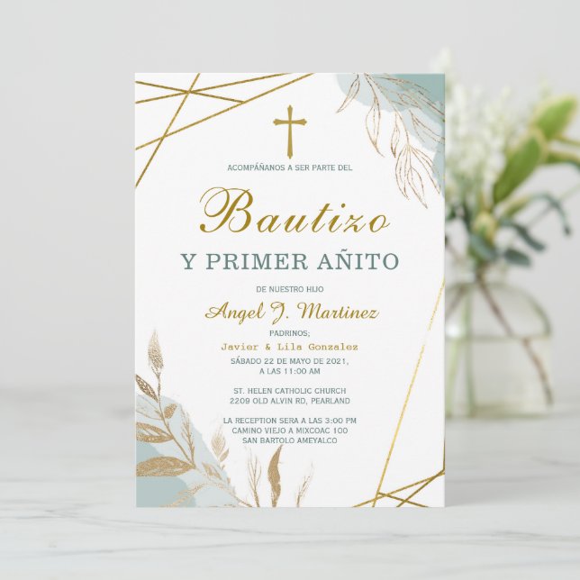 Convite de Batismo e Primeiro Aninho Convite (Em pé/Frente)