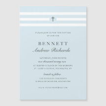 Convite de Batismo Elegância Clássica para Meninos