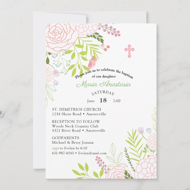 Convite de Batismo Maria (Frente)