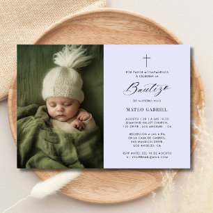 Convite De Batismo Mexicano Lavanda Foto