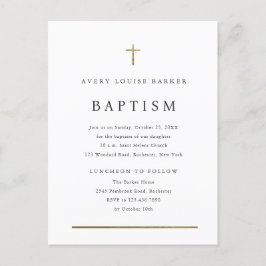 Convite de Batismo Religioso Minimalista Simples