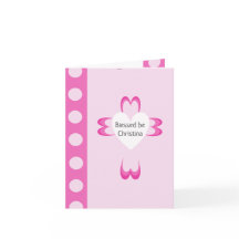 Convite de Batismo Rosa para Meninas