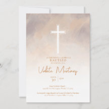 Convite de Batismo Roxo