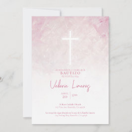 Convite de Batizado Menina Rosa