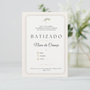 Convite de Batizado Personalizável Elegante