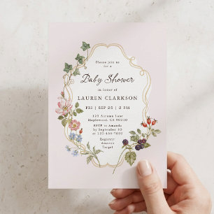 Convite de bebê Floral Floresta Inspirado em Livro