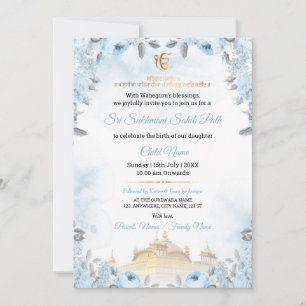 Convite de Bebê para o Caminho Sri Sukhmani Sahib