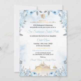 Convite de Bebê para o Caminho Sri Sukhmani Sahib
