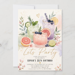 Convite de Bebida para Festa de Jardim Elegante pa