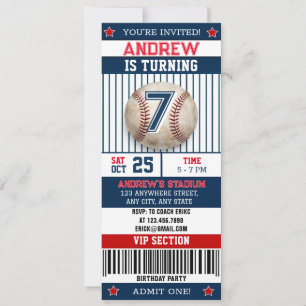 Convite de beisebol pessoal estilo ingresso para m