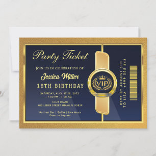 Convite de Bilhete de Aniversário de 18 anos Elega