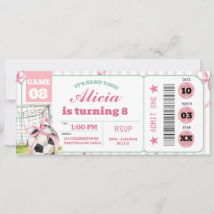 Convite de Bilhete de Aniversário de Futebol com A