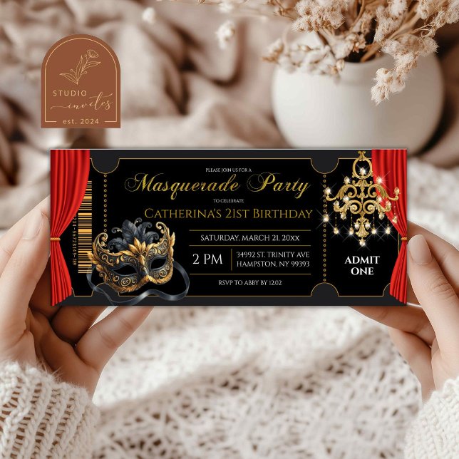 Convite de Bilhete de Aniversário para Festa de Má (Criador carregado)