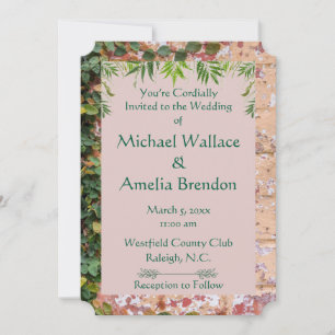 Convite de Bilhete de Casamento de Ivy Verde Pinta
