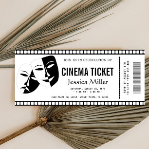 Convite de bilhete de cinema