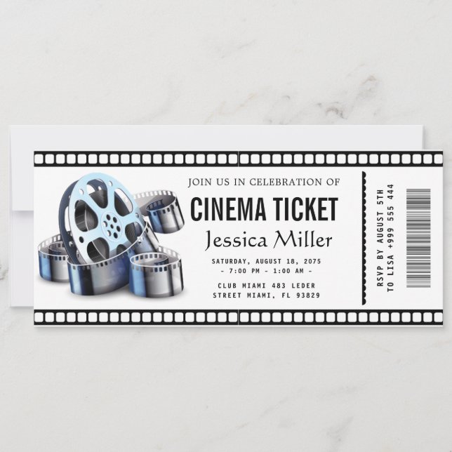Convite de bilhete de cinema (Frente)