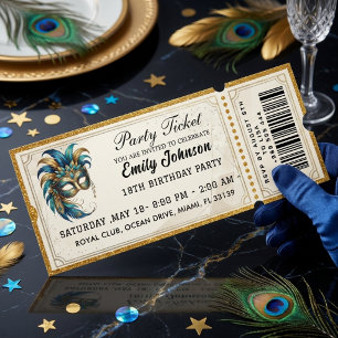 Convite de Bilhete de Festa à Fantasia Aniversário