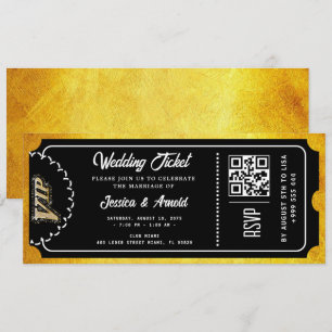 Convite de Bilhete de Festa de Bodas de Ouro