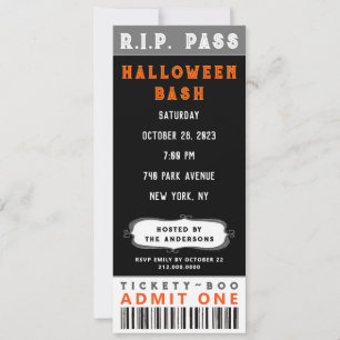 Convite de Bilhete de Festa de Halloween