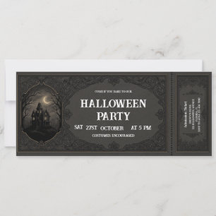 Convite de Bilhete de Festa de Halloween Vintage
