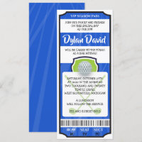 CONVITE DE BILHETE DE GOLFE Bar Bat Mitzvah