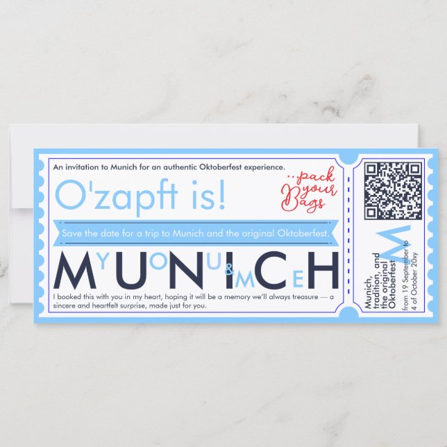 Convite de Bilhete Pessoal Oktoberfest Munique (Verso)