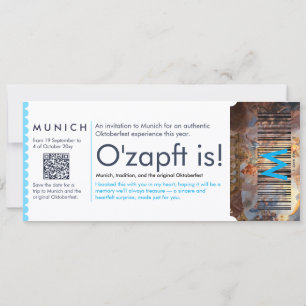 Convite de Bilhete Pessoal Oktoberfest Munique