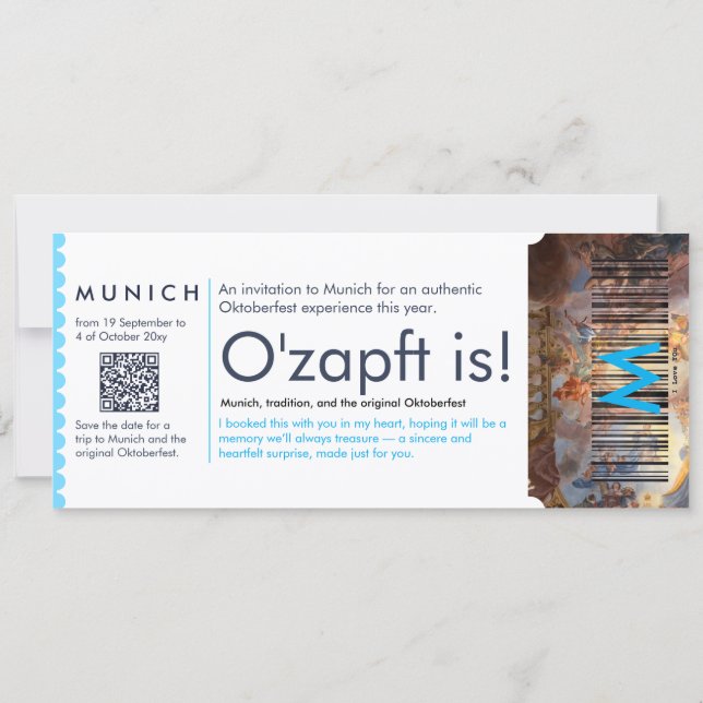Convite de Bilhete Pessoal Oktoberfest Munique (Verso)