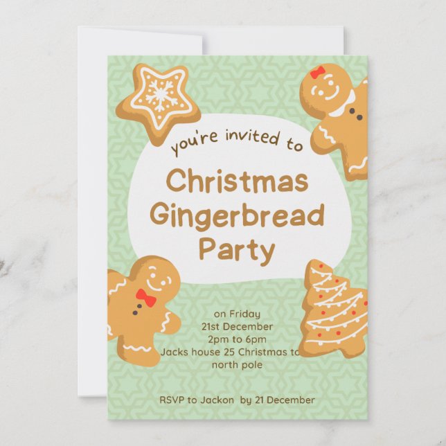 Convite de Biscoitos de Natal com Gengibre (Frente)