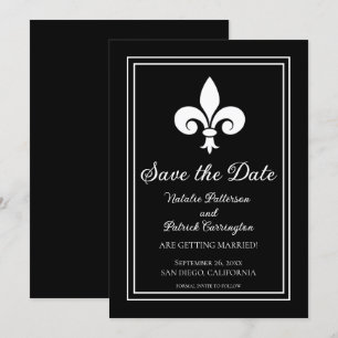 Convite de Black Fleur de Lis para Salvar a Data