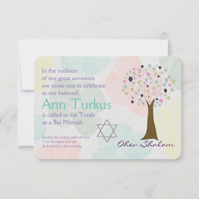 Convite de Bnai Mitzvah do bastão do bar (Frente)