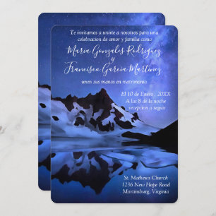 Convite de Boda Noche Estrellada en la Montaña