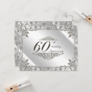 Convite de Bodas de Diamante de 60 Anos Flourish