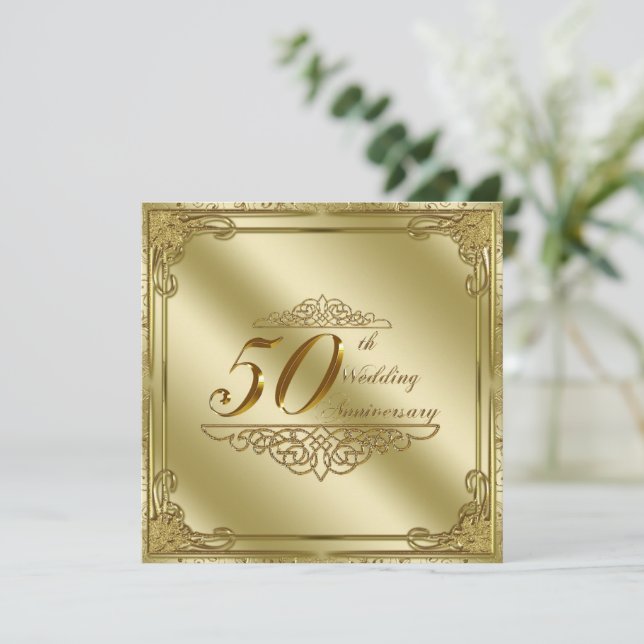 Convite de Bodas de Ouro 50 Anos (Em pé/Frente)