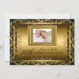 Convite de Bodas de Ouro de 50 Anos Jewel Damask G